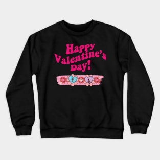 Retro Happy Valentines Day Design for Women Girls Crewneck Sweatshirt